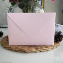 14x20 cm, luxe karton, horizontale driehoekige flap - roze envelop