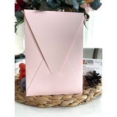 14x20 cm - Verticale envelop met driehoekige klep - Roze karton