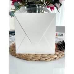 16x16 Cm - Busta con Pattina Triangolare - Cartoncino Bianco Luxury